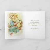 誕生日恵みお祝いヴァージンメアリーイエス  カード (内部)