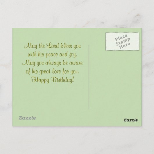 誕生日恵みアイリパーソナライズされたッシュ ポストカード (裏面)