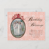 誕生日恵みエンジェルヴィンテージインスパイア ポストカード (正面/裏面)