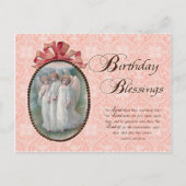 誕生日恵みエンジェルヴィンテージインスパイア ポストカード (正面)