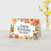 誕生日恵みザロード賛美ユーフローラ カード (黄色い花)