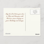 誕生日恵み祈りの言葉イエローワイルドフラワー ポストカード (裏面)