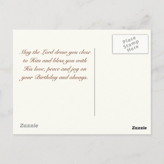 誕生日恵み祈りの言葉イエローワイルドフラワー ポストカード (裏面)