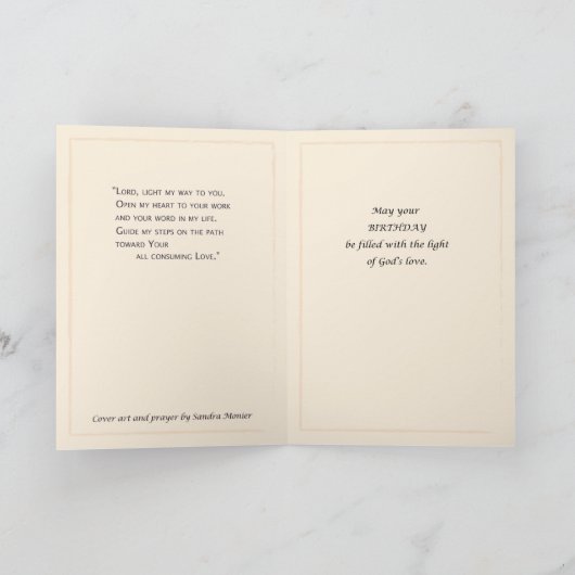 誕生日恵み、宗教 カード (内部)