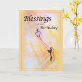 誕生日恵み、宗教 カード (黄色い花)