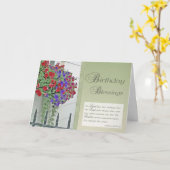 誕生日恵み- Bible Verse カード (黄色い花)