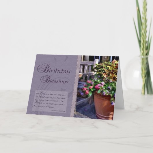 誕生日恵み- Bible Verse カード (正面)