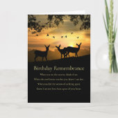 誕生日悔やみや弔慰鹿と詩との記憶 カード (正面)