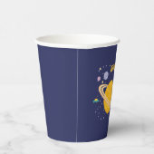 誕生日惑星とロケット船が宇宙に 紙コップ (右)