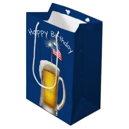 誕生日愛国的なビールとスパークラーズ ミディアムペーパーバッグ