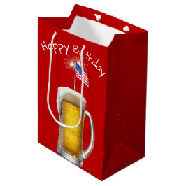 誕生日愛国的なビールとスパークラーズ ミディアムペーパーバッグ