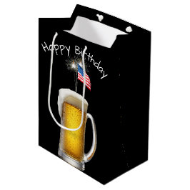 誕生日愛国的なビールとスパークラーズ ミディアムペーパーバッグ