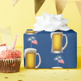 誕生日愛国的なビールとスパークラーズ ラッピングペーパー