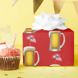 誕生日愛国的なビール国旗とスパーカー ラッピングペーパー