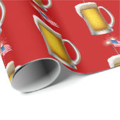 誕生日愛国的なビール国旗とスパーカー ラッピングペーパー (ロールコーナー)