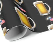 誕生日愛国的なビール国旗とスパーカー ラッピングペーパー (ロールコーナー)