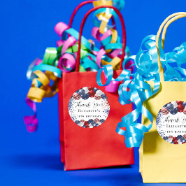 誕生日愛国的な赤白青の感謝してい国旗あなた ラウンドシール