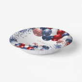 誕生日愛国米国赤白青国旗 ペーパーボウル (傾斜あり)