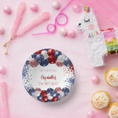 誕生日愛国米国赤白青国旗 ペーパーボウル (パーティー)