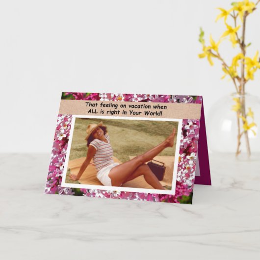 誕生日感じの カード (黄色い花)