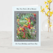 誕生日感動的カードとカンガルー カード (黄色い花)