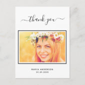 誕生日感謝していユーカスタムフォトスクリプト ポストカード (正面)