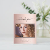 誕生日感謝していユーカスタムフォトバラ金ゴールドグラム ポストカード (スタンド正面)