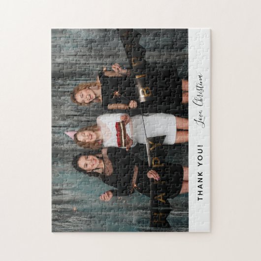 誕生日感謝していユーカスタムフォト文字 ジグソーパズル (縦)