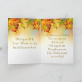 誕生日感謝祭のデイカード。色盲 シーズンカード (内部)