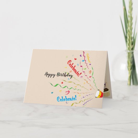 誕生日折り畳みグリーティングカード。 カード (正面)