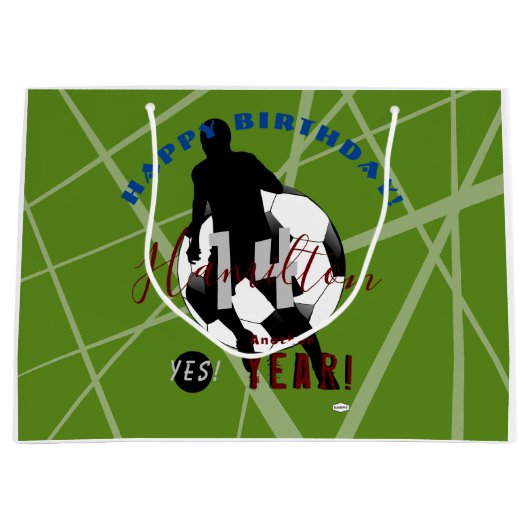 誕生日抱き枕とサッカーテーマHAMbyWG ラージペーパーバッグ (正面)