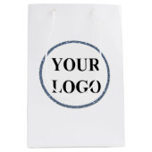 誕生日抱き枕ロゴヴィンテージかわいいモダン ミディアムペーパーバッグ (正面)