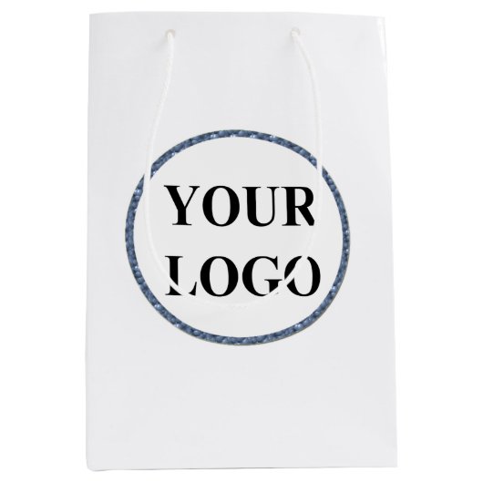 誕生日抱き枕ロゴヴィンテージかわいいモダン ミディアムペーパーバッグ (正面)