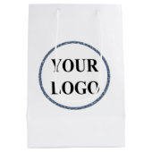 誕生日抱き枕ロゴヴィンテージかわいいモダン ミディアムペーパーバッグ (裏面)