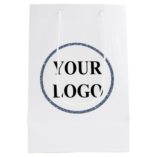 誕生日抱き枕ロゴヴィンテージかわいいモダン ミディアムペーパーバッグ (裏面)