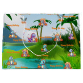 誕生日抱き枕不気味ベビーディノテーマ ラージペーパーバッグ (正面)