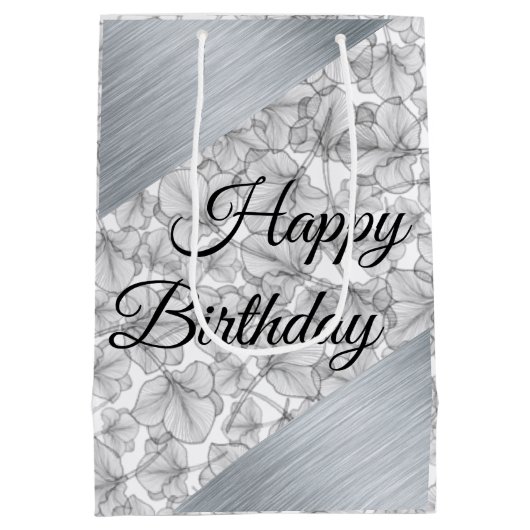 誕生日抱き枕 – 小、光沢 ミディアムペーパーバッグ (裏面)