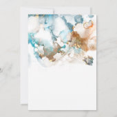 誕生日抽象芸術マルリンアルコールインク 招待状 (裏面)