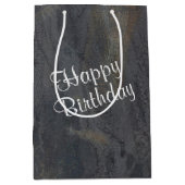 誕生日抽象芸術石板デザイン ミディアムペーパーバッグ (正面)