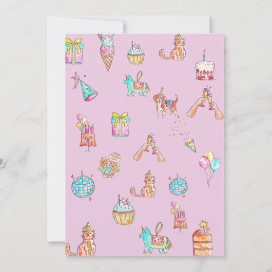 誕生日招子供へ待 招待状 (裏面)