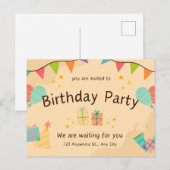 誕生日招待のための最高のモデル ポストカード (正面/裏面)