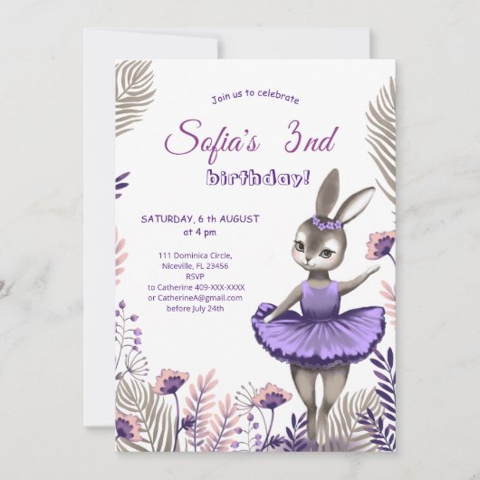 誕生日招待カード。 セーブザデート (正面)