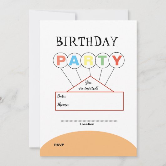 誕生日招待カード 招待状 (正面)