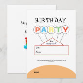 誕生日招待カード 招待状 (正面/裏面)