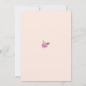 誕生日招待少女,ユニコーン,花,ピンク 招待状 (裏面)