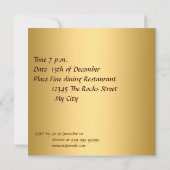 誕生日招待状すべての行事金ゴールド 招待状 (裏面)