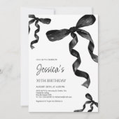 誕生日招待状とブラックボウ 招待状 (正面)