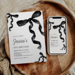 誕生日招待状とブラックボウ 招待状