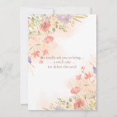 誕生日招待状と水彩の花 招待状 (裏面)