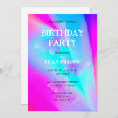 誕生日招待状と蝶 招待状 (正面/裏面)